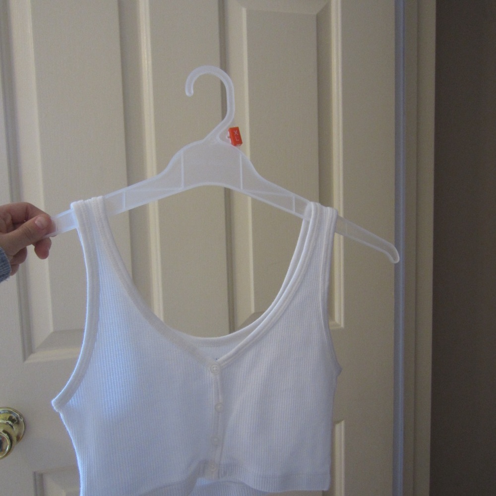 Brandy Melville White Ribbed Tank Top